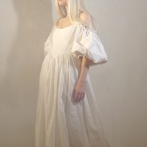 Puff sleeves dress, reversible dress, wedding dress image 8