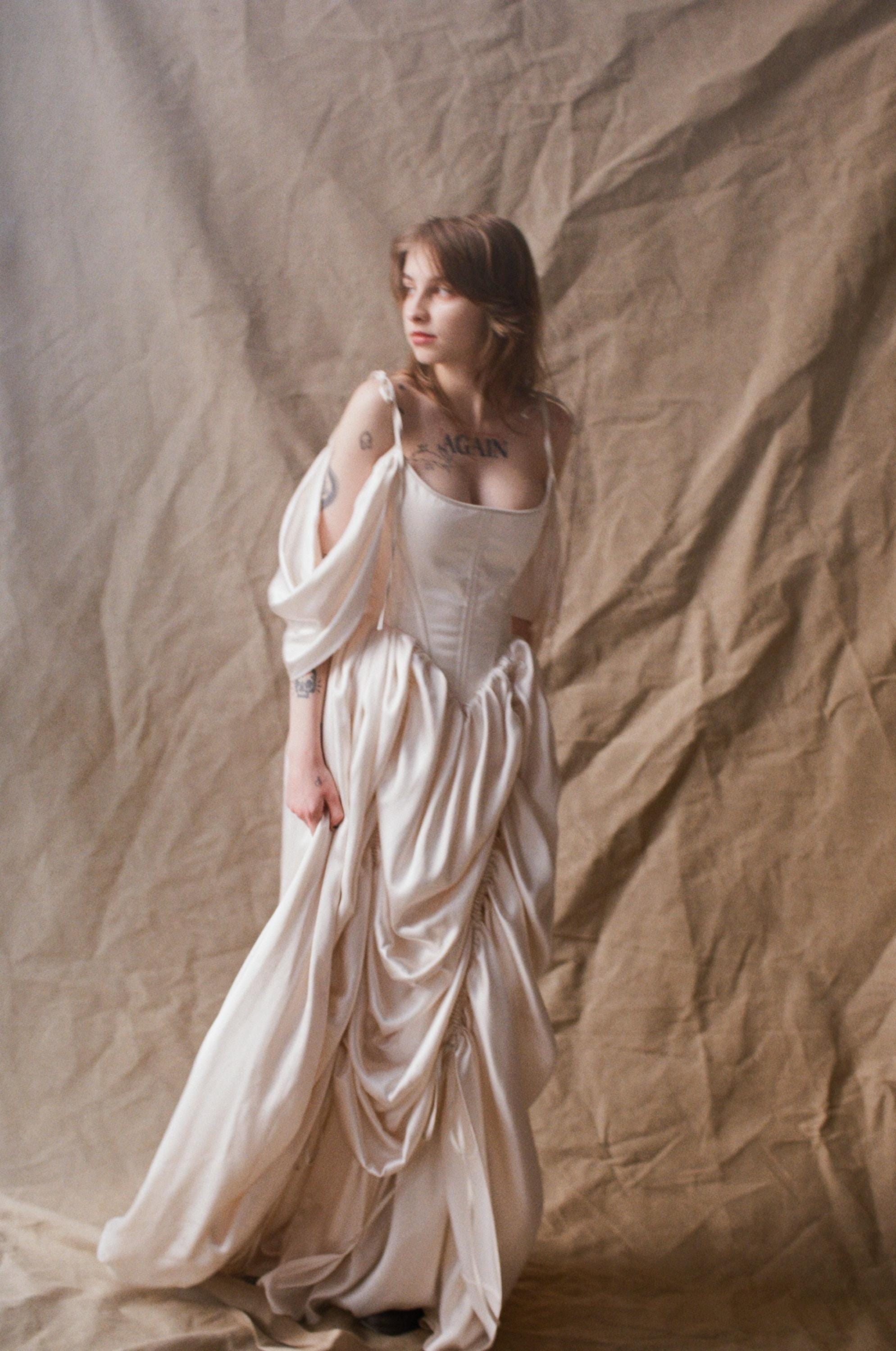 ivory peasant dress DEL.4/15