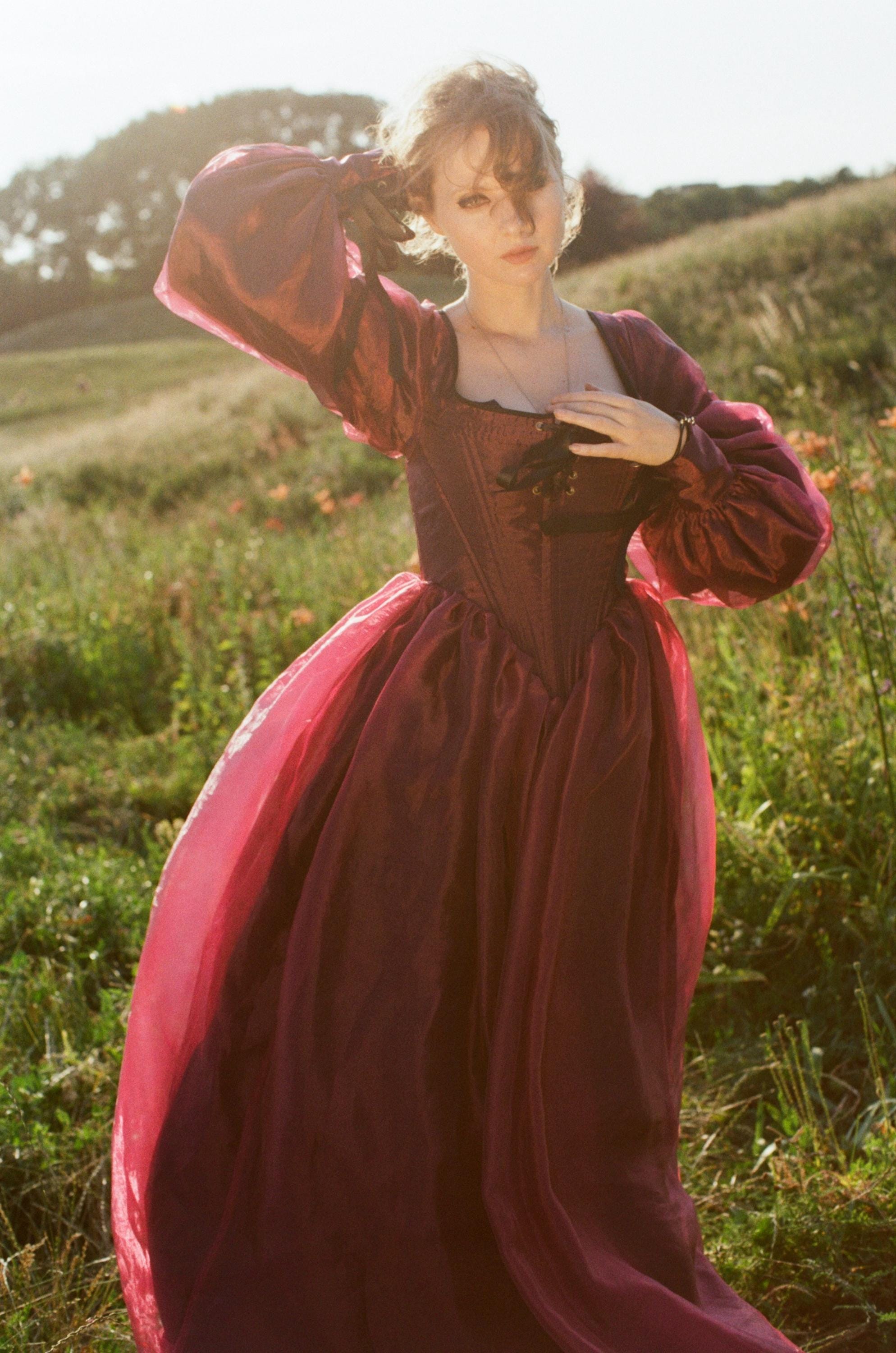 burgundy fairy dress Fairy prom dress | Off the shoulder bell sleeve dress
