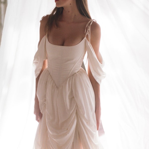 Satin dress, princess wedding dress, fairy tale dress