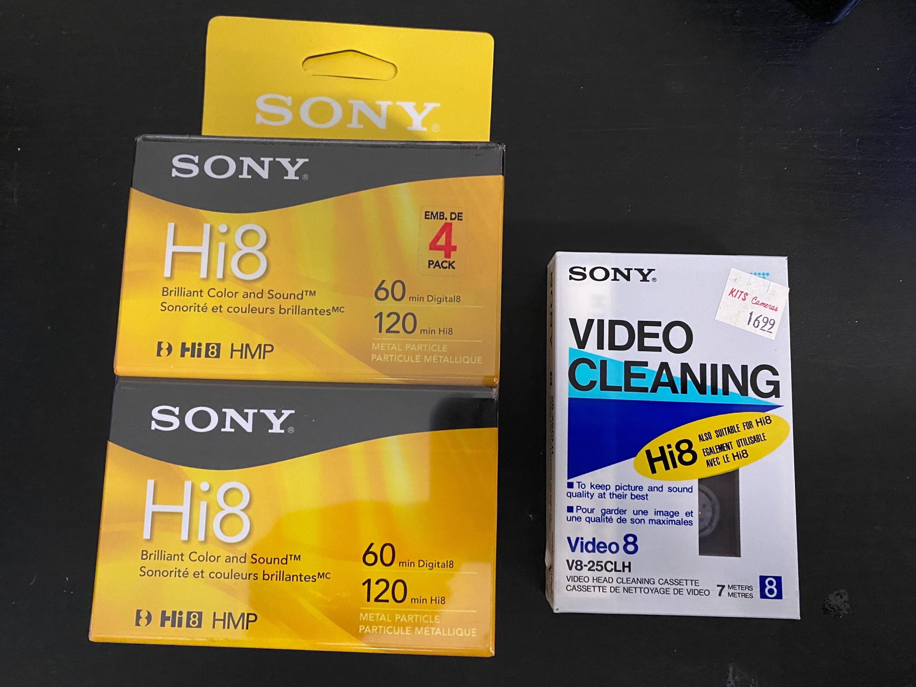 Sony Hi8 Tapes Three Sony Hi8 60 Min Digital8 / 120 Min Hi8