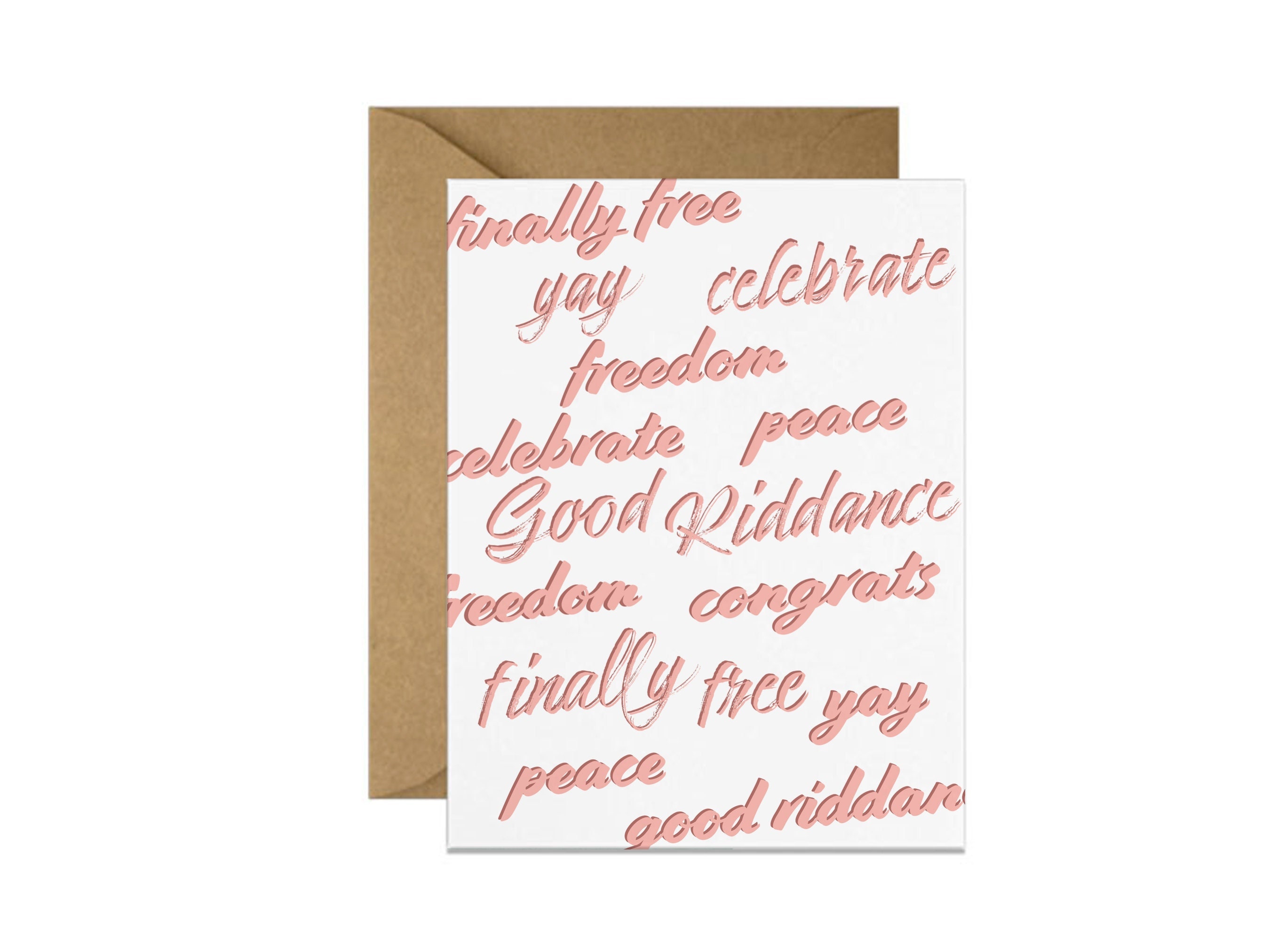 Good Riddance Break up Card pink/ Congrats on Your Divorce Card ...
