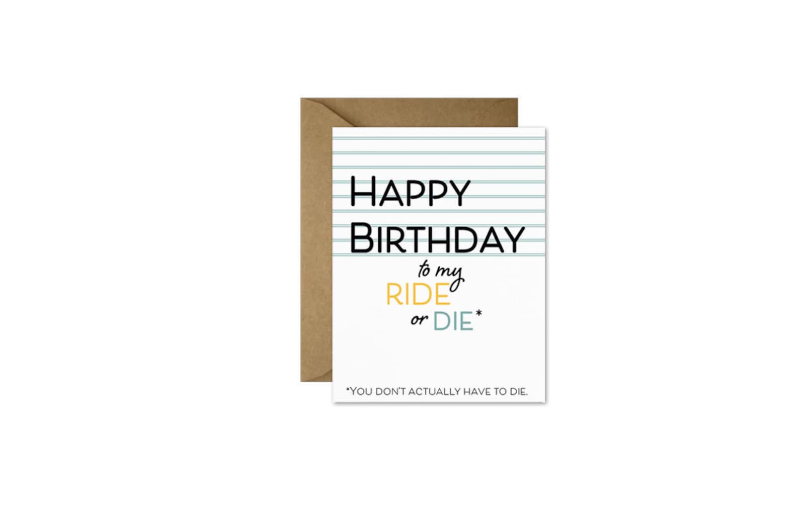 Happy Birthday to My Ride or Die / Birthday Card / Friendship Etsy