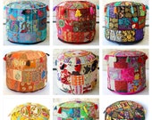 Ottoman Pouf Stool Round Seating Pouf Cover Ottoman Furniture Storage Ottoman Living Room Ottoman Foot Stool Decor Ottoman Patchwork Cover