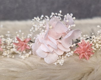 Zartes Haarschmuck Haarnadel Konserviertes Schleierkraut ,Rosa Trockenblumen Boho Hochzeit Brautschmuck Blumen Hochzeit Fotoshooting