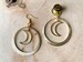 8g-1' (25mm) Gold Hoop w/Crescent Moon Lightweight Hoop Drop Dangle Earrings Gauges/Earplugs Hider Plugs 