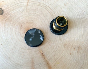 8g-1/2&#39; (12mm) Small Black/Gray Marble Acetate Lightweight Stud Gauges/Plugs