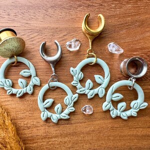 6g (4mm) - 1 3/16 (30mm) Polymer Clay Vine Hoops Saddles Hiders Drop Dangle Earrings Gauges/Earplugs Plugs