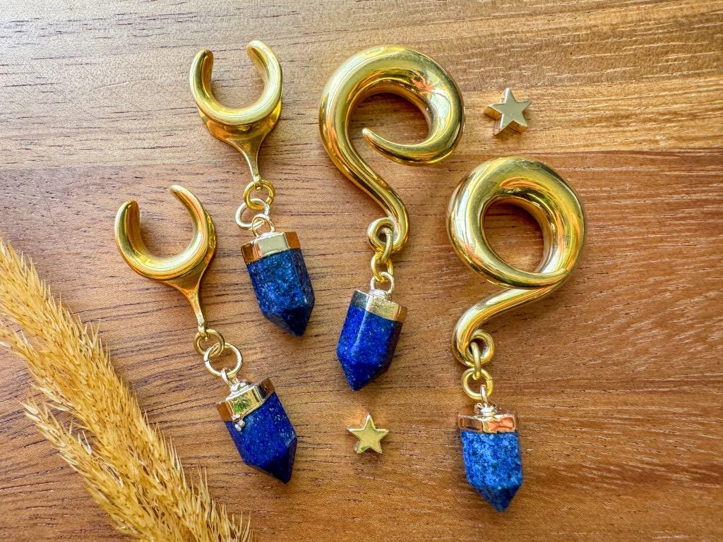 6g (4 mm) - 1 3/16 (30 mm) ラピスラズリ スパイクサドルフック