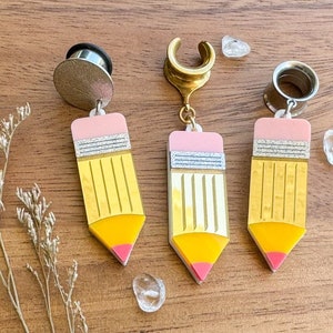 2g (6mm) - 1 3/16 (30mm) &#39;Write On&#39; Drop Dangle Earrings Gauges/Earplugs Hider Plugs