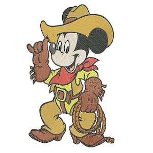 Machine embroidery design. Mouse Cowboy.
