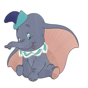 Machine embroidery design. Dumbo. Dumbo. Baby Elephant.