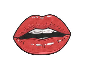 Lips Embroidery Design: Mini Silhouette Kiss Machine Embroidery (Digital Download)