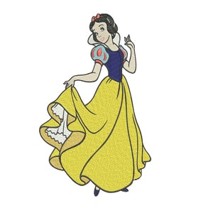 Machine embroidery design. Snow white. Snow white and the seven dwarfs.
