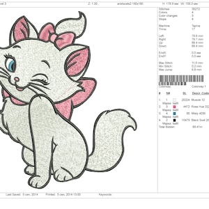 Machine Embroidery Designs. Cat Aristocrat. the Aristocats. - Etsy