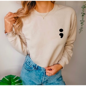 Advocate with Semi-Colon, Suicide Prevention, Unisex, Mental Health Crewneck