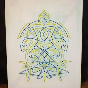 Pinstriping art wall hanger