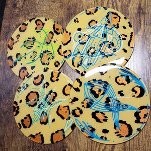 Rockabilly style drink coasters