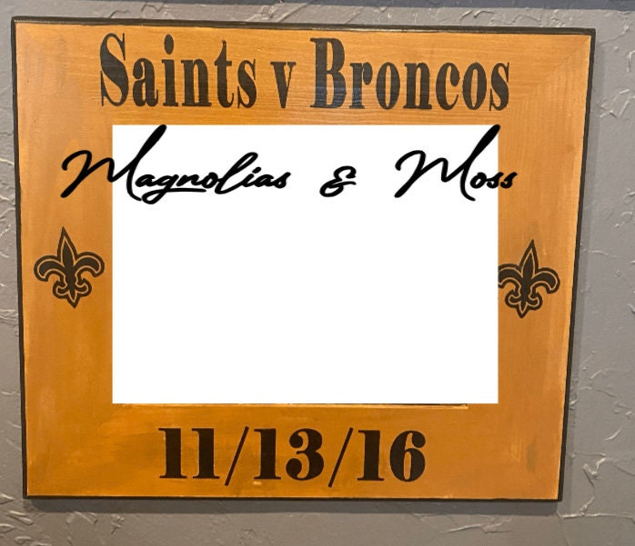 New Orleans Saints Inspired Hand Painted Picture Frame Etsy