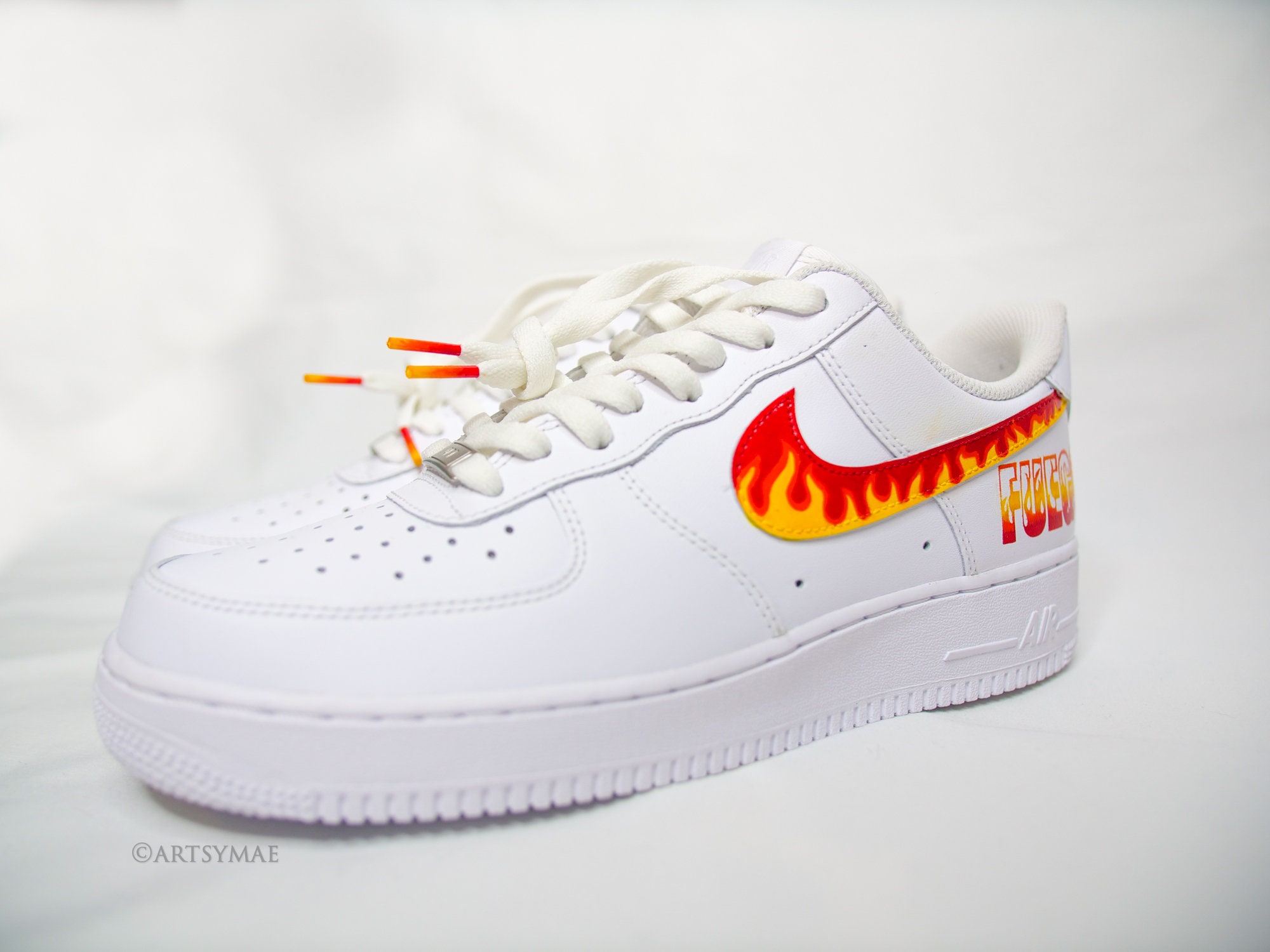 rosado grupo Injusto Custom Nike Air Force 1 Fire Fuego Red Yellow Orange and - Etsy