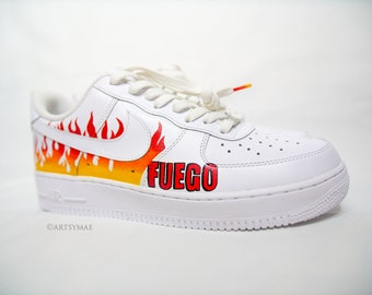 bendición lote espina Nike Air Force 1 Fire Fuego Personalizada Rojo Amarillo - Etsy España