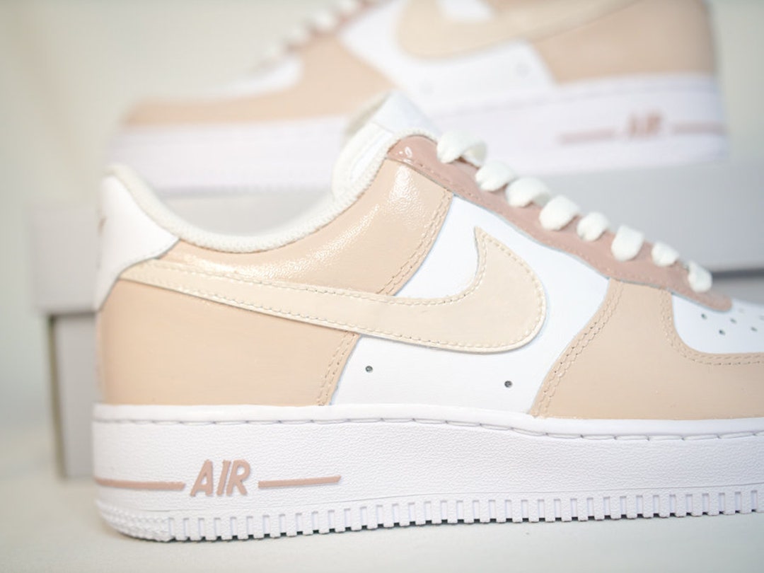 surf revisión Oficiales Personalizado Nike Air Force 1 Beige Neutral Blanco Bronceado - Etsy España