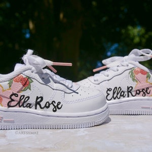 Floral Custom Design Nike Air Force 1&#39;s AF1 for Kids Birthday Sneakers