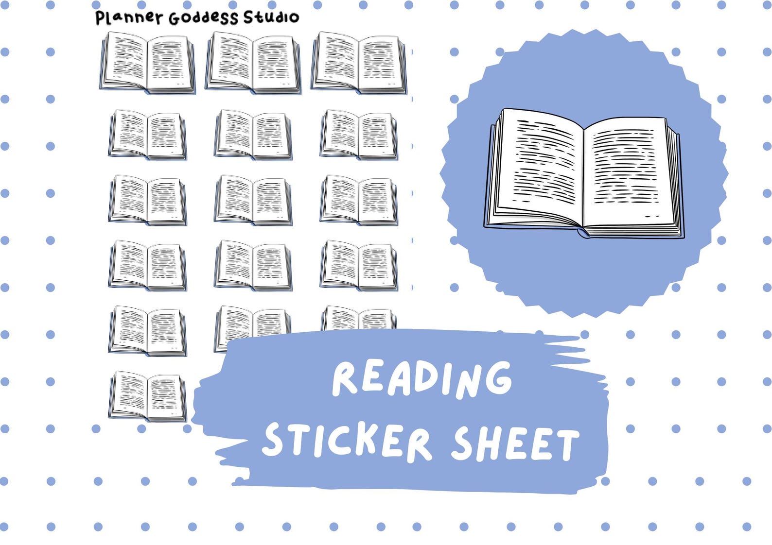 Reading Book Stickers | Planner Stickers, Cut Files (digital Download ...