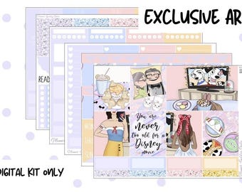 Pegatinas de planificador de películas de Walt Disney / Kit imprimible semanal (descarga digital)