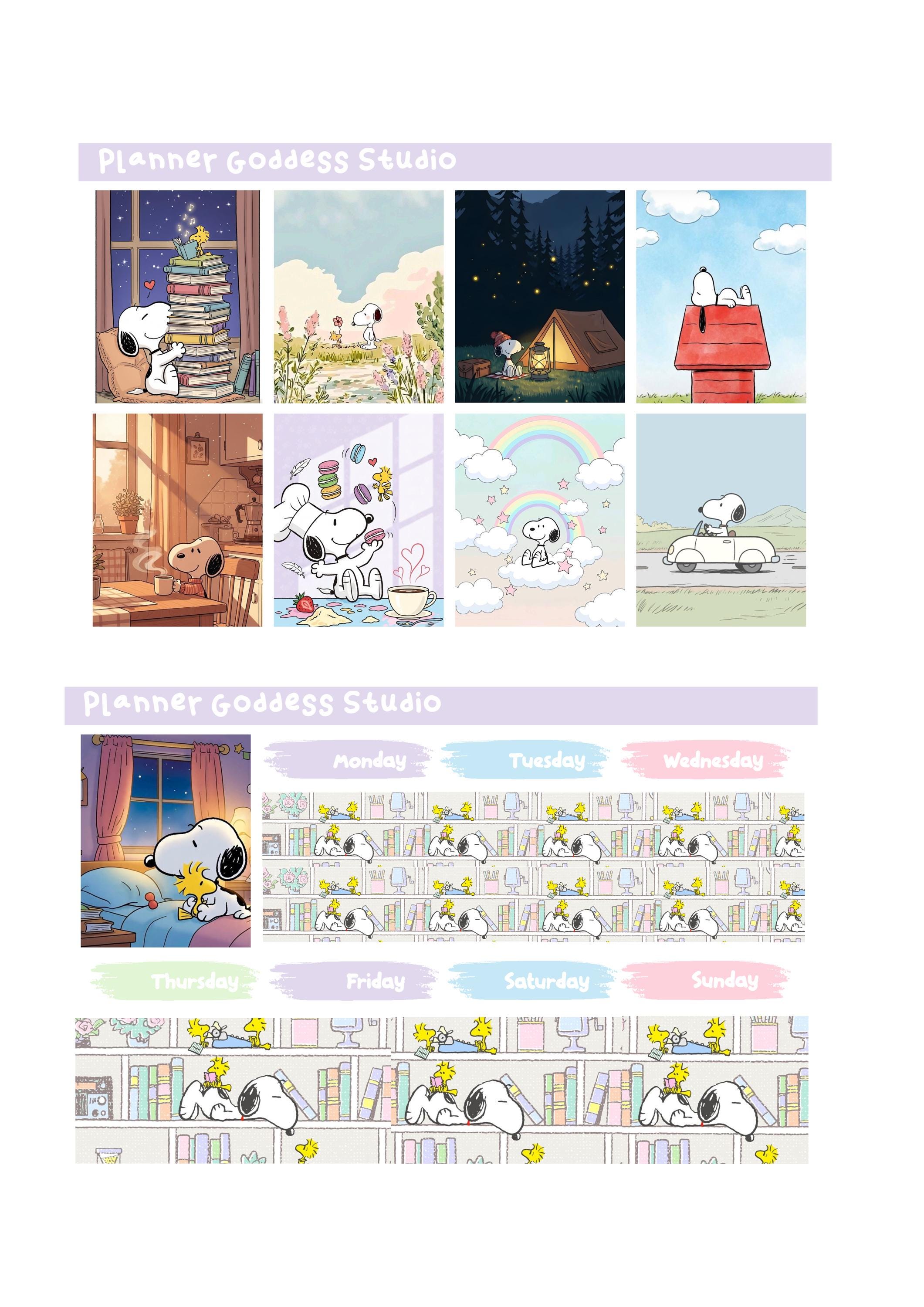 Snoopy Themed Daily Routine Snoopy Weekly Planner Stickers | Printable Cut Files (digital Download ...