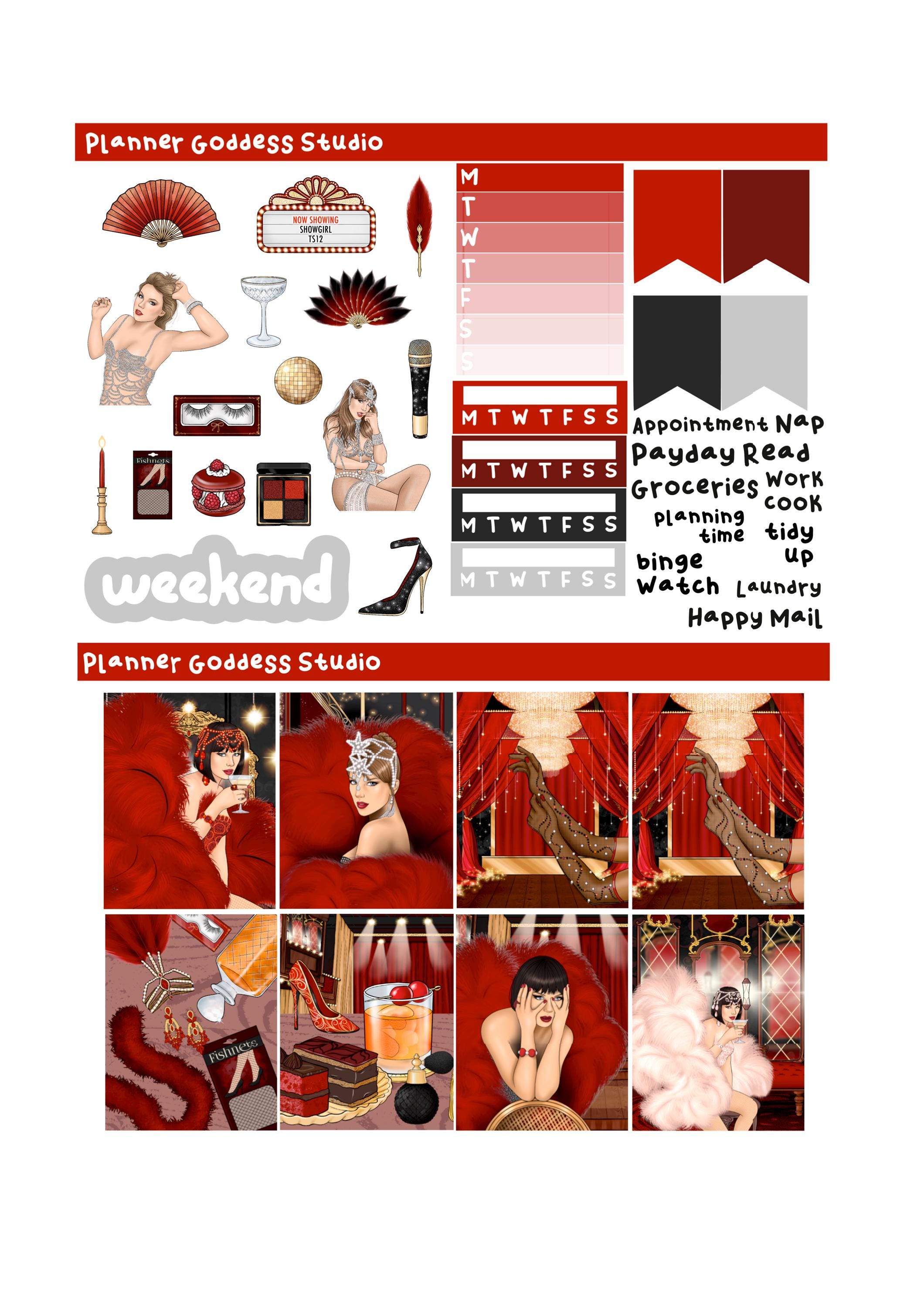 Showgirl || Full Kit || Weekly Kit || Planner Stickers - Etsy