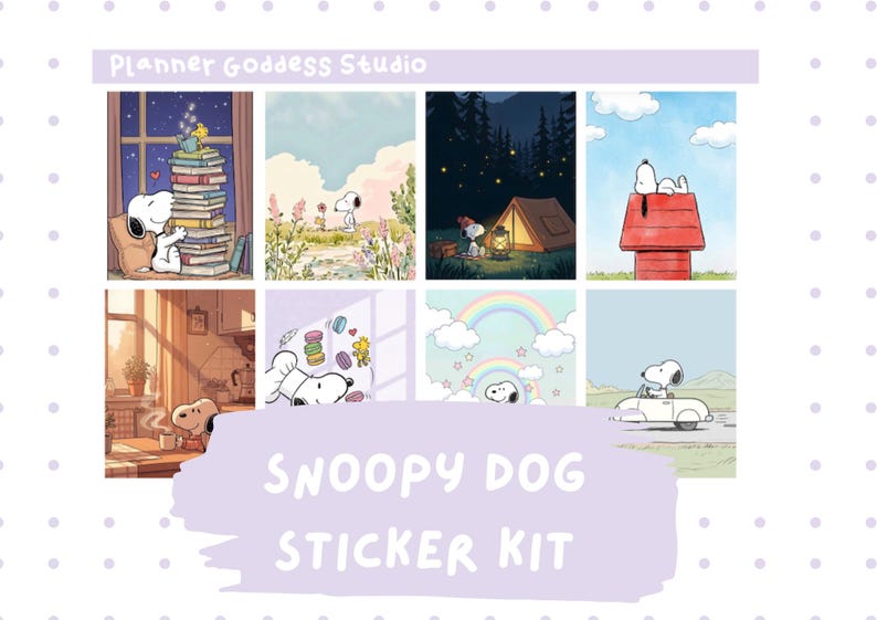 Snoopy Themed Daily Routine Snoopy Weekly Planner Stickers | Printable Cut Files (digital Download ...