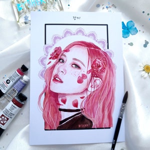 Blackpink Watercolor Fanart 300gsm Matte A5 Print K-pop - Etsy