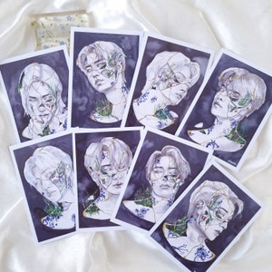 STRAY KIDS SKZ Porcelain Kintsugi Watercolor Art Print/ Poster, A5, 300gsm Matte Print, Kpop, Aesthetic, stay, Bangchan, Felix, Hyunjin,