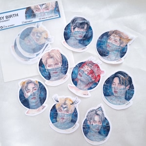 STRAY KIDS Sticker Pack, Alle 8 Mitglieder, Watercolor Art, Stickers, Han, Bangchan, Hyunjin, Seungmin, Felix, Lee Weiss, Changbin, I.N