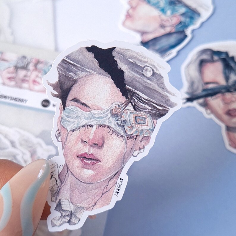 7 Bts Sticker BTS Sticker Pack All 7 Members Watercolor Art Stickers - Etsy
