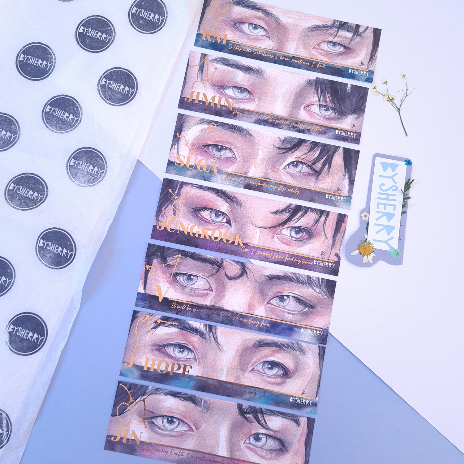 bts rose gold metallic foil bookmarks art print fanart etsy australia