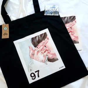 BTS Tote Bag, Canvas Bag, 100% Organic Cotton, Watercolor Art ...