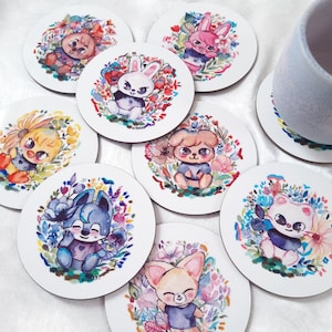 SKZOO Stray Kids Coaster, Fanart, wolfchan, leebit, dwaekki, jiniret, hanquokka, bbokkari, puppym, foxl.ny, gift, STAY, Coasters