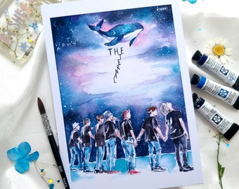BTS Suga colored pencil drawing, BTS fan art Water Bottle