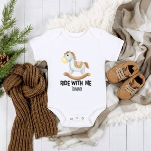 Baby Rocking Horse Toys Personalized Name Onesie® Custom Name Toys Onesie® Baby Shower Onesie® Newborn Baby Onesie® Rocking Horse Onesie