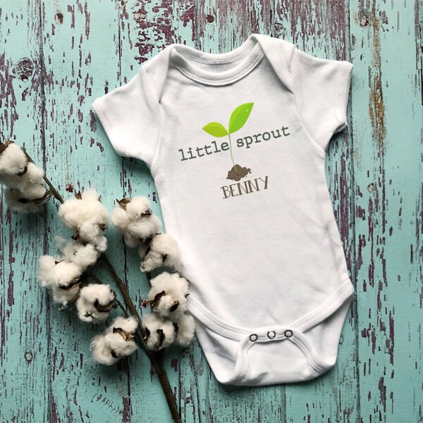 Minimalist Baby Onesie® Little Sprout Personalized Baby Onesie® Hipster Baby Onesie® Cute Baby Onesie® Cute Plants Baby Bodysuit