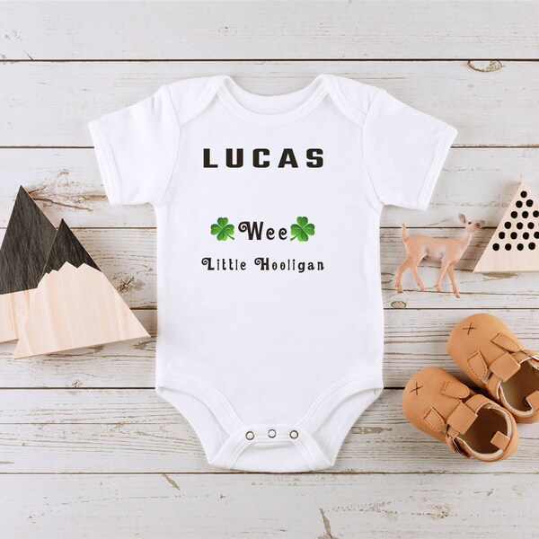 St. Patrick's Day Baby Clothes Wee Little Hooligan Personalized Baby Onesie® Cute Baby Bodysuit Funny Baby Bodysuit St. Patrick's Day Gift