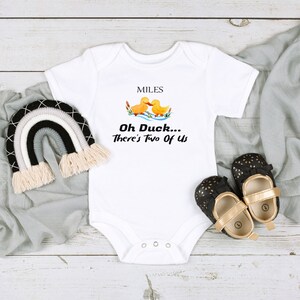 Funny Animals Twin Bodysuit Oh Duck There's Two Of Us Twin Personalized Baby Onesies® Cute Friend Twin Baby Onesies® Twin Baby Onesie®