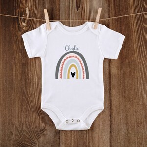 Cute Whimsical Rainbows Custom Name Onesie® Personalized Name Onesie® Newborn Baby Onesie® Custom Rainbows Onesie ®Baby Rainbows Onesie