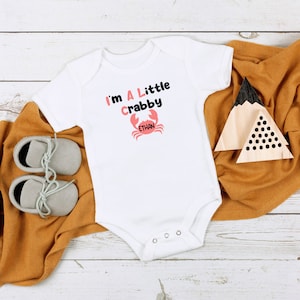 Crabby Personalized Baby Onesie®: Funny Organic Cotton Bodysuit