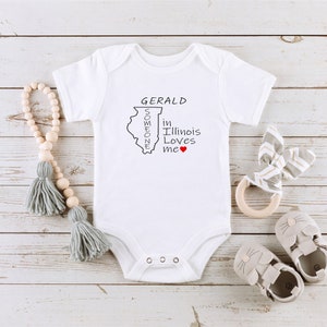 States Baby Onesie® Someone Loves Him Personalized Baby Onesie® Loved Baby Onesie® Travel Baby Onesie® Long Space Onesie®