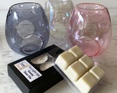 Wax Melt Burner Gift Pack includes wax melt burner, tea lights and wax melts in your chosen scent