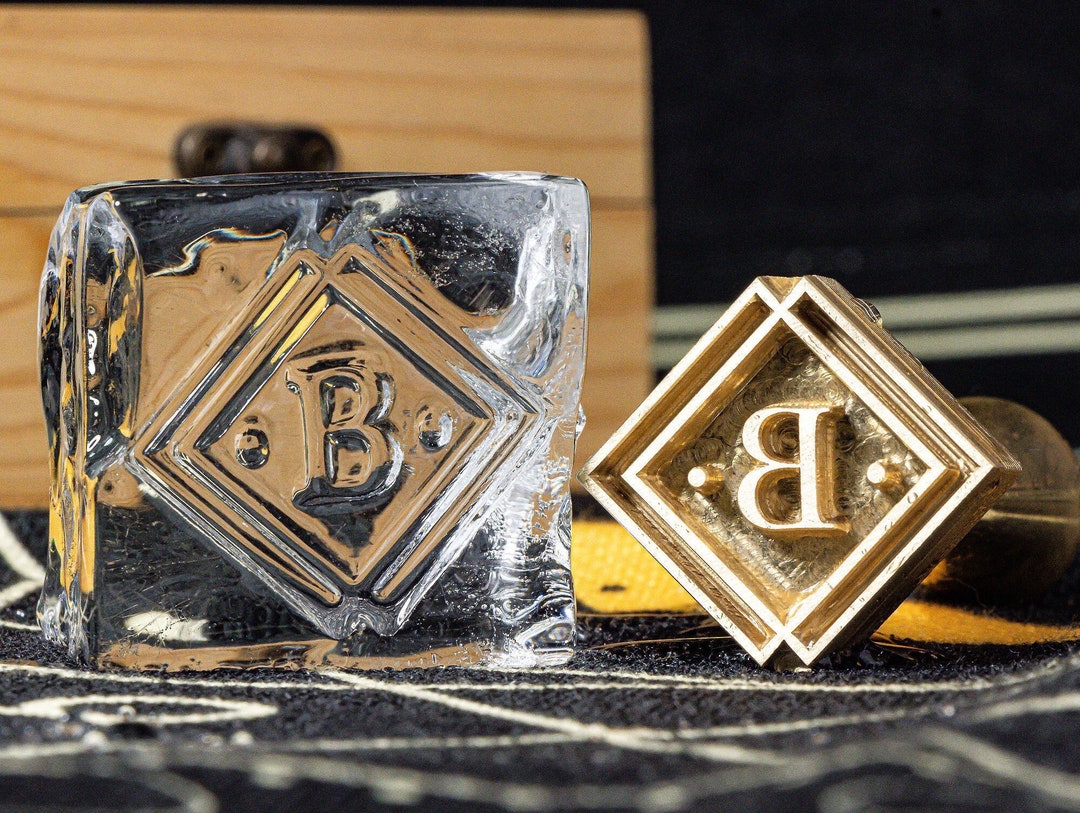 Personalized Ice Cube Brass Stamp, Ice Stamp Custom, Custom Initial Whiskey Ice Stamp, Ice Cube