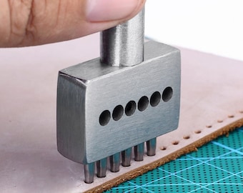Handmade Leather Stitching Prong Punch Round Holes / diy tools porous round hole row leather carving tools to cut round punch